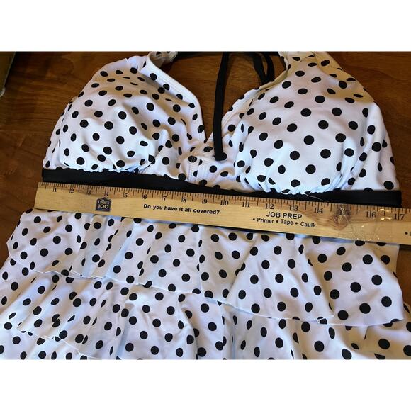 Lot of 2 Plus Size Swim Tops 16W 18W Time and Tru & Catalina Polka Dot Ruffle - Picture 14 of 14